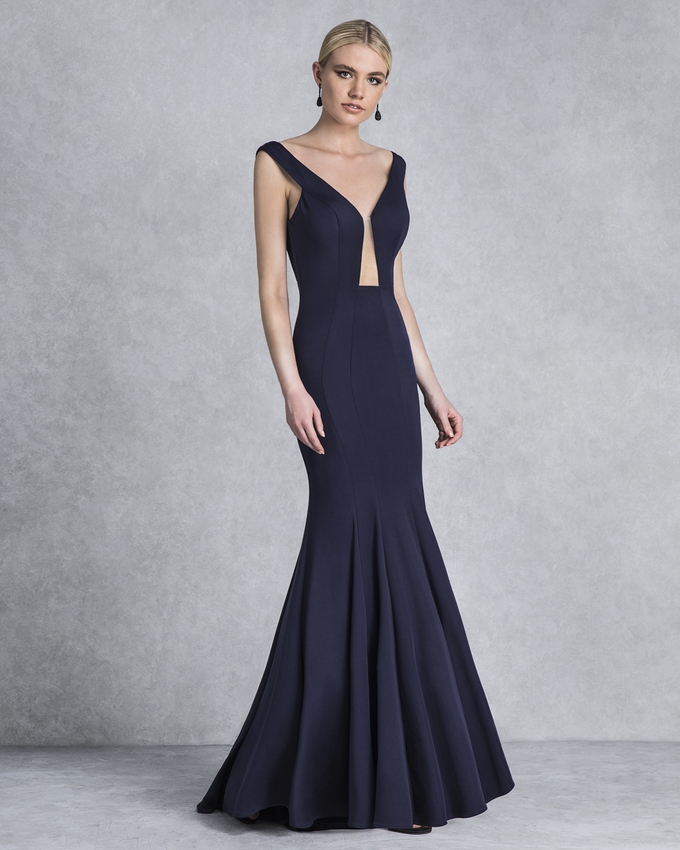Long evening dress with open back