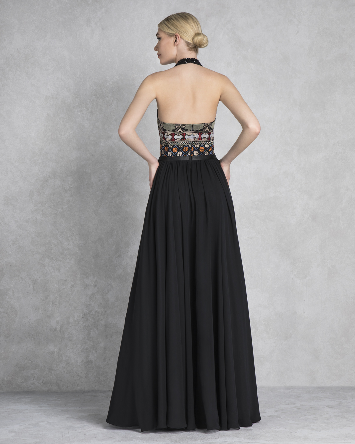 Cocktail Dresses / Cocktail long dress with beading on the neck