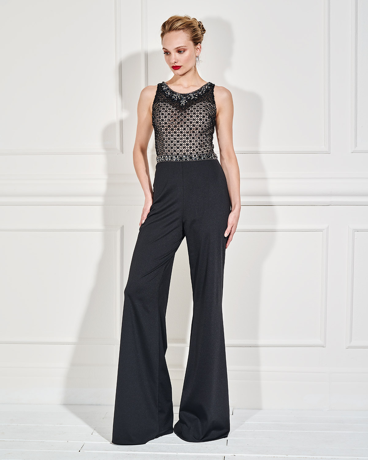 Evening Dresses / Evening jumpsuit with beaded bust