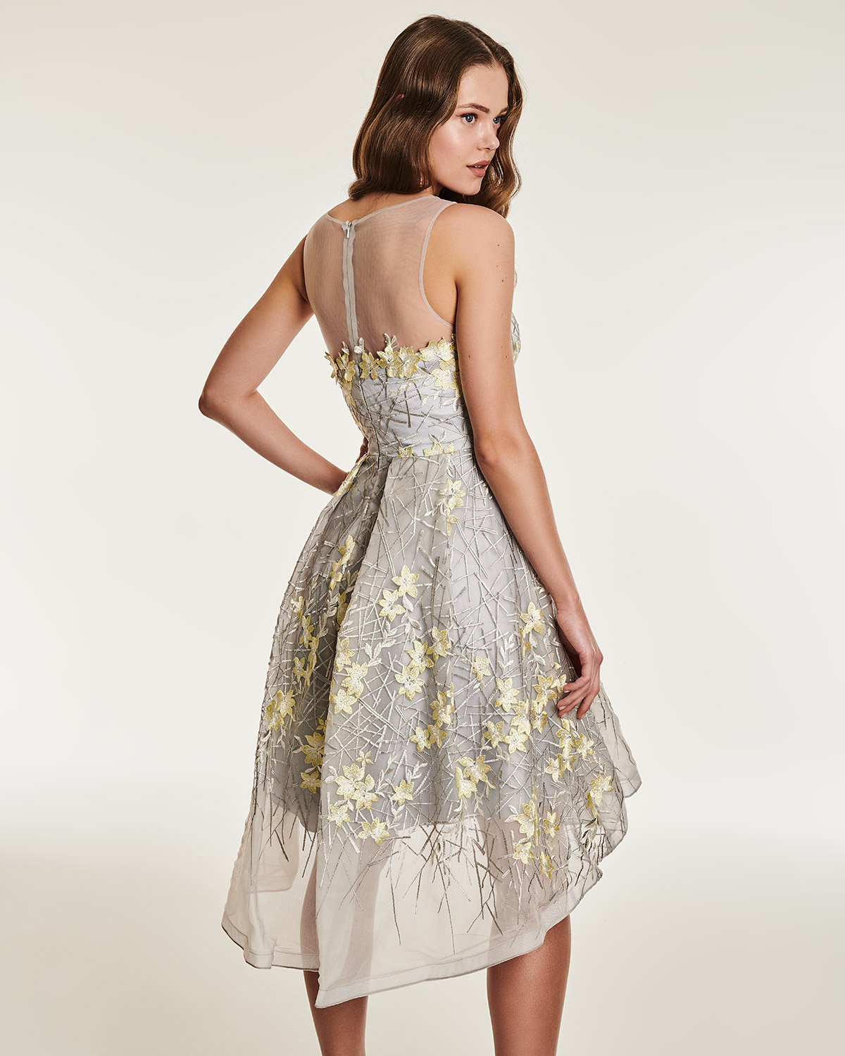Cocktail Dresses / Cocktail short tulle dress with beading flowers