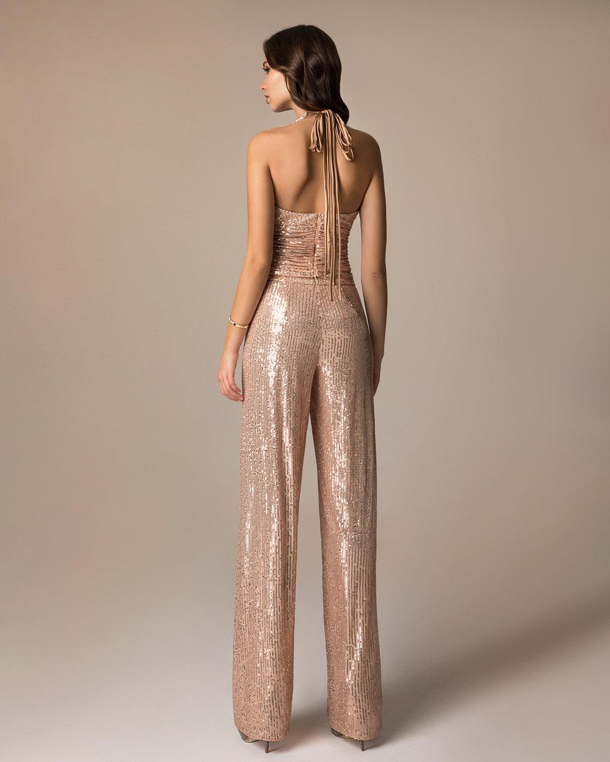 Evening Dresses / Evening trouser of sequence with top and open back