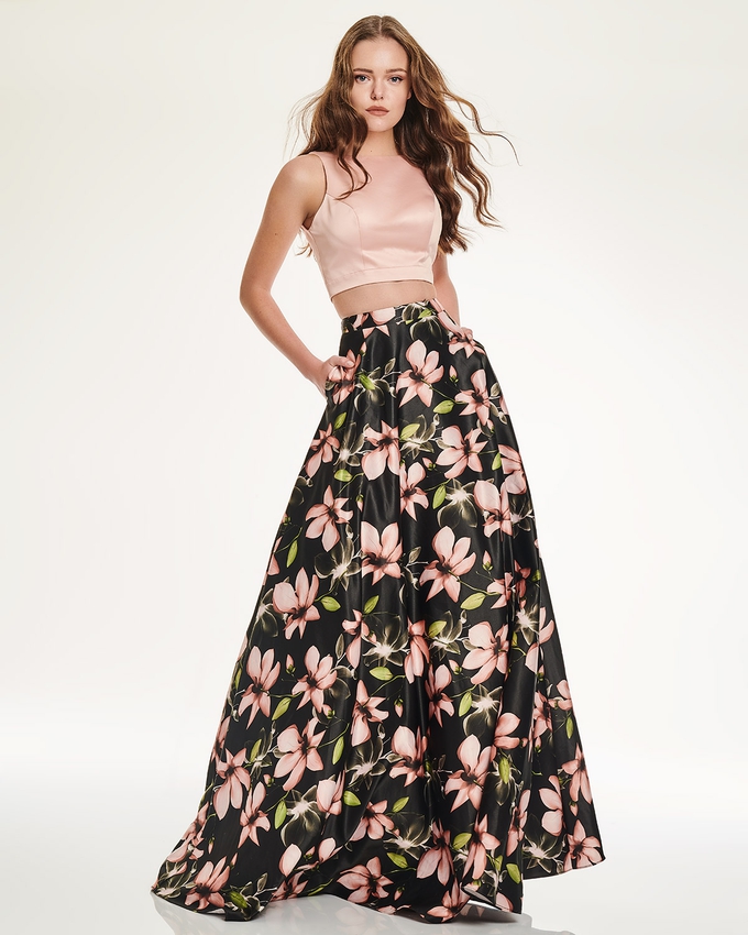 Long floral skirt with top