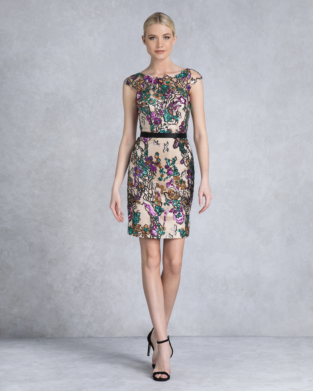Cocktail Dresses / Short evening dress with multicolor stones