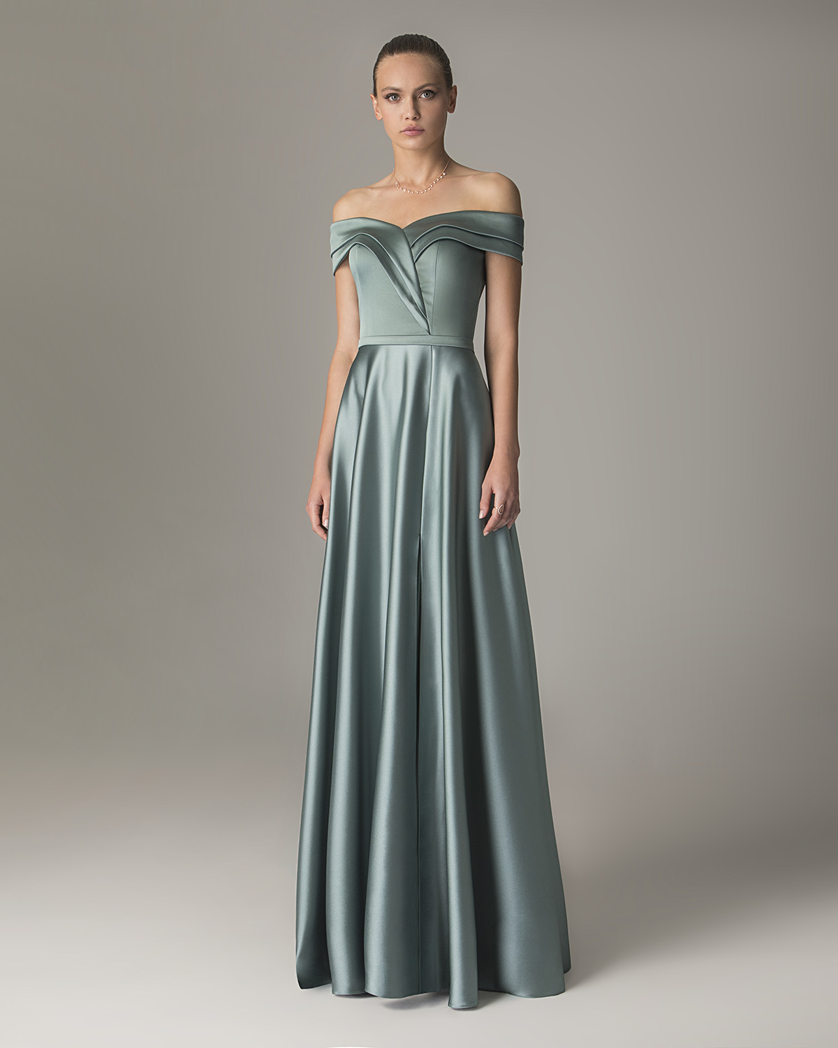 ILENE - Long satin cocktail dress