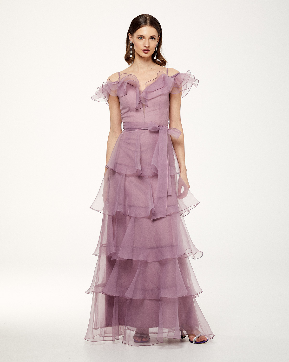 Cocktail Dresses / Cocktail long dress with organza fabric