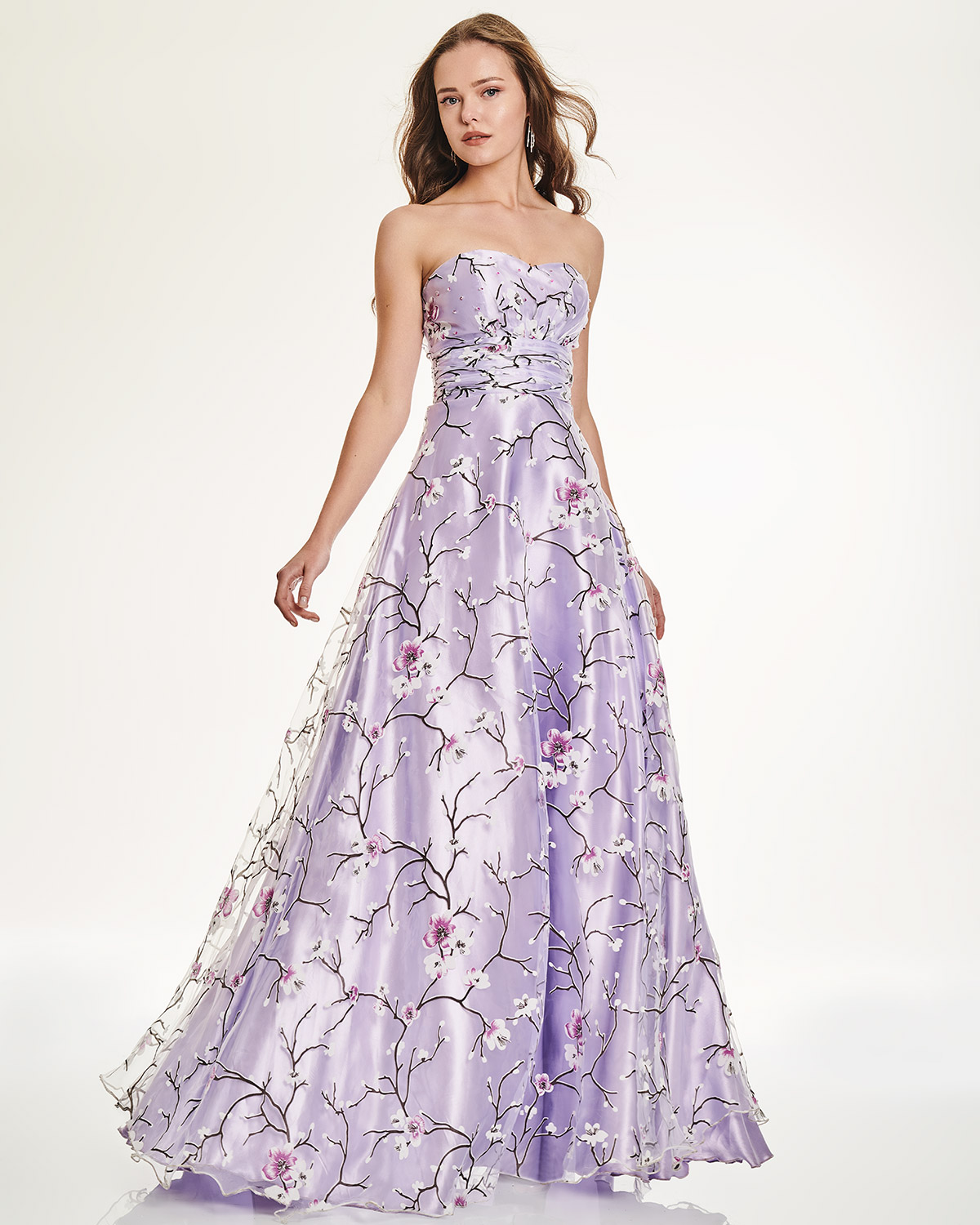 Cocktail Dresses / Long  strapless print dress
