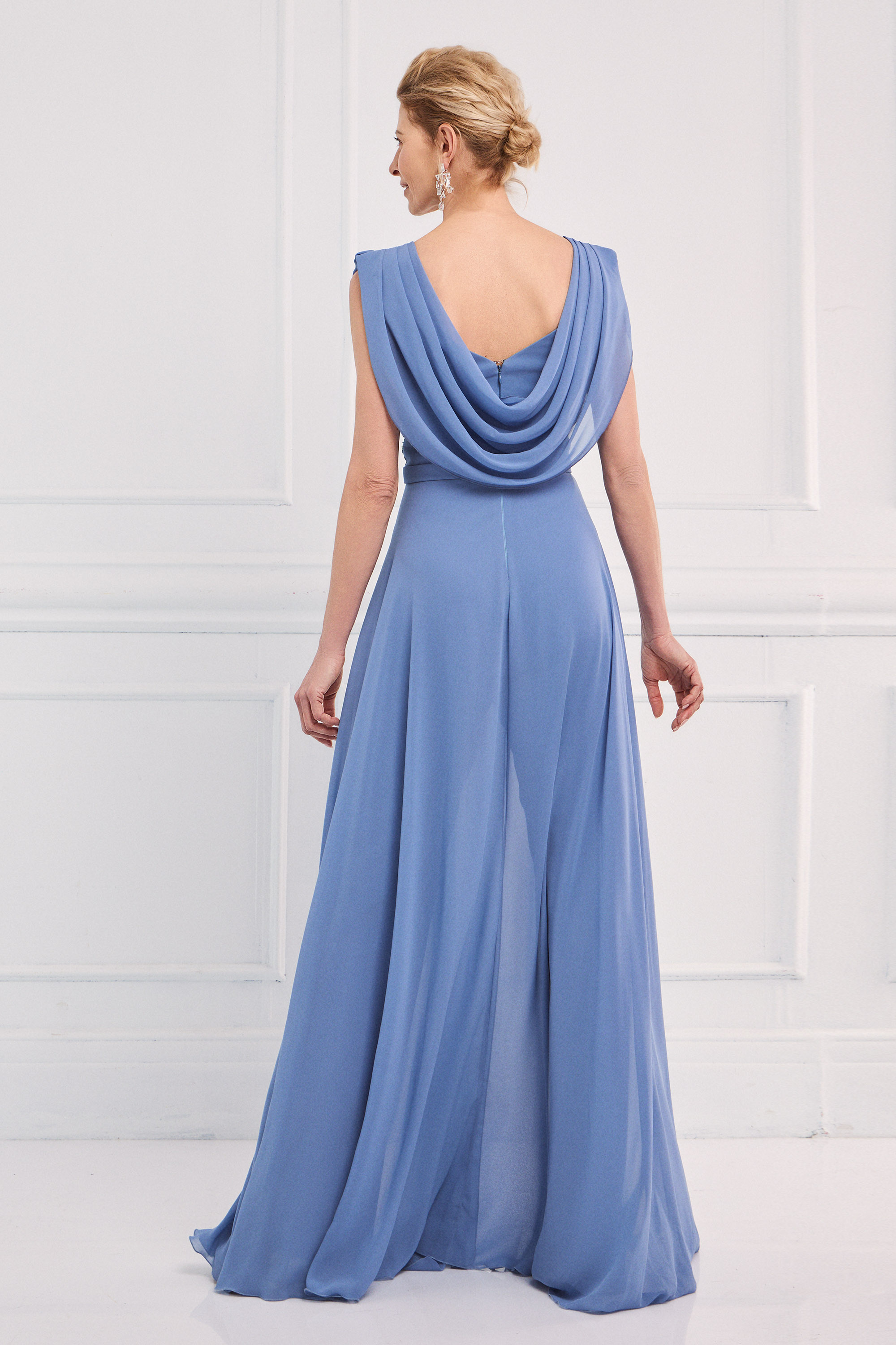 Classic Dresses / Classic jumpsuit inside with chiffon dress on the outside and fully embroidered top