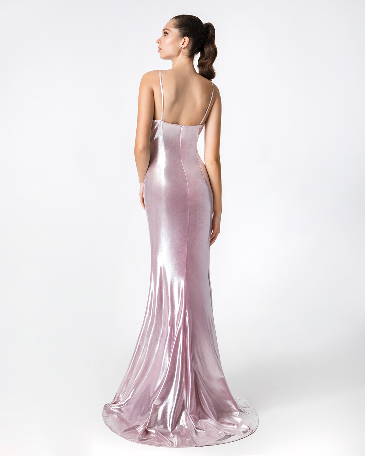 Κοκτέιλ Φορέματα / Κοκτέιλ μακρύ φόρεμα lurex με λεπτές τιράντες