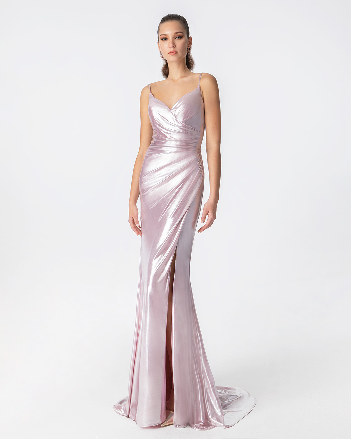 Κοκτέιλ Φορέματα / Κοκτέιλ μακρύ φόρεμα lurex με λεπτές τιράντες