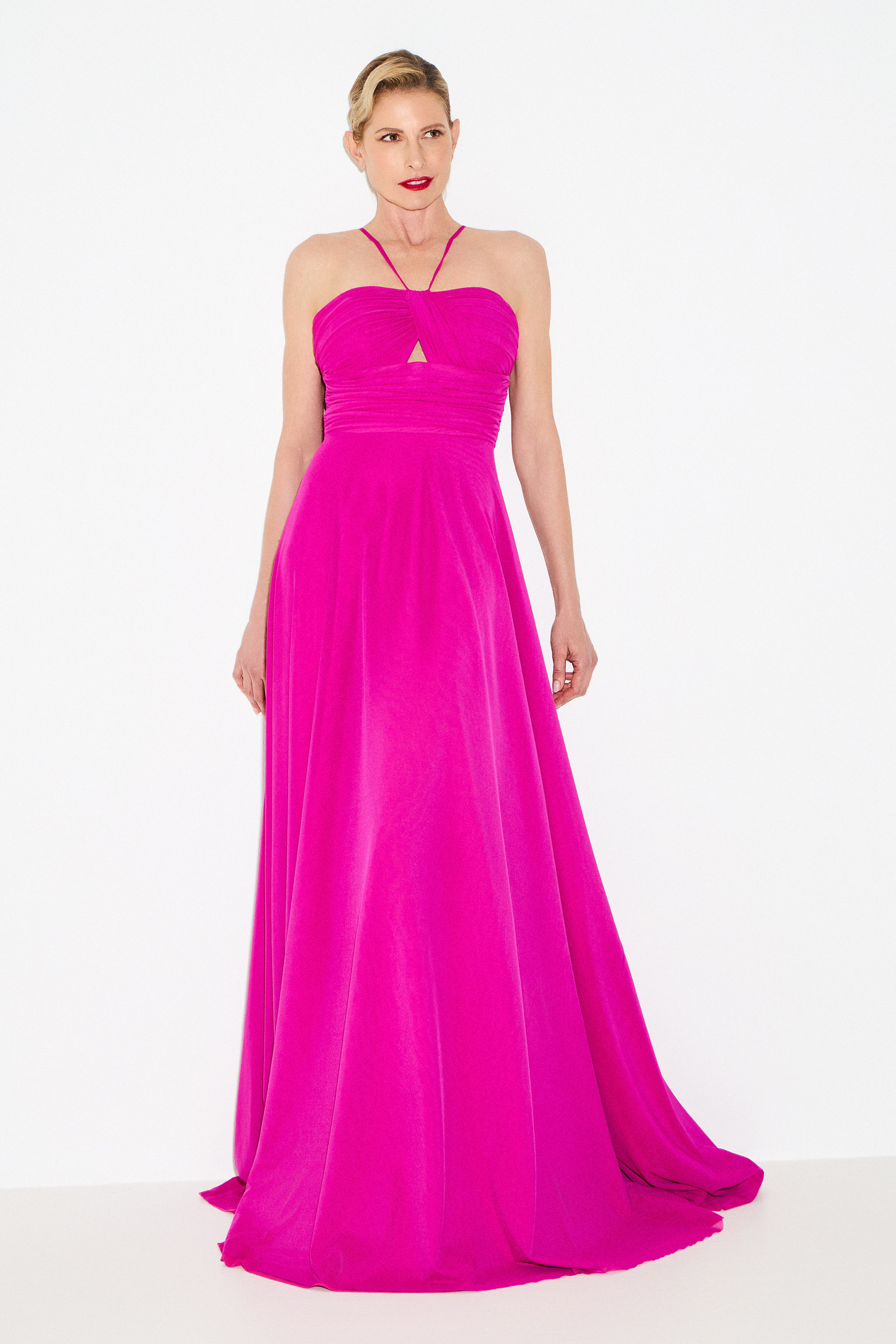 Cocktail Dresses / Cocktail long dress with an opening on the top and thin straps