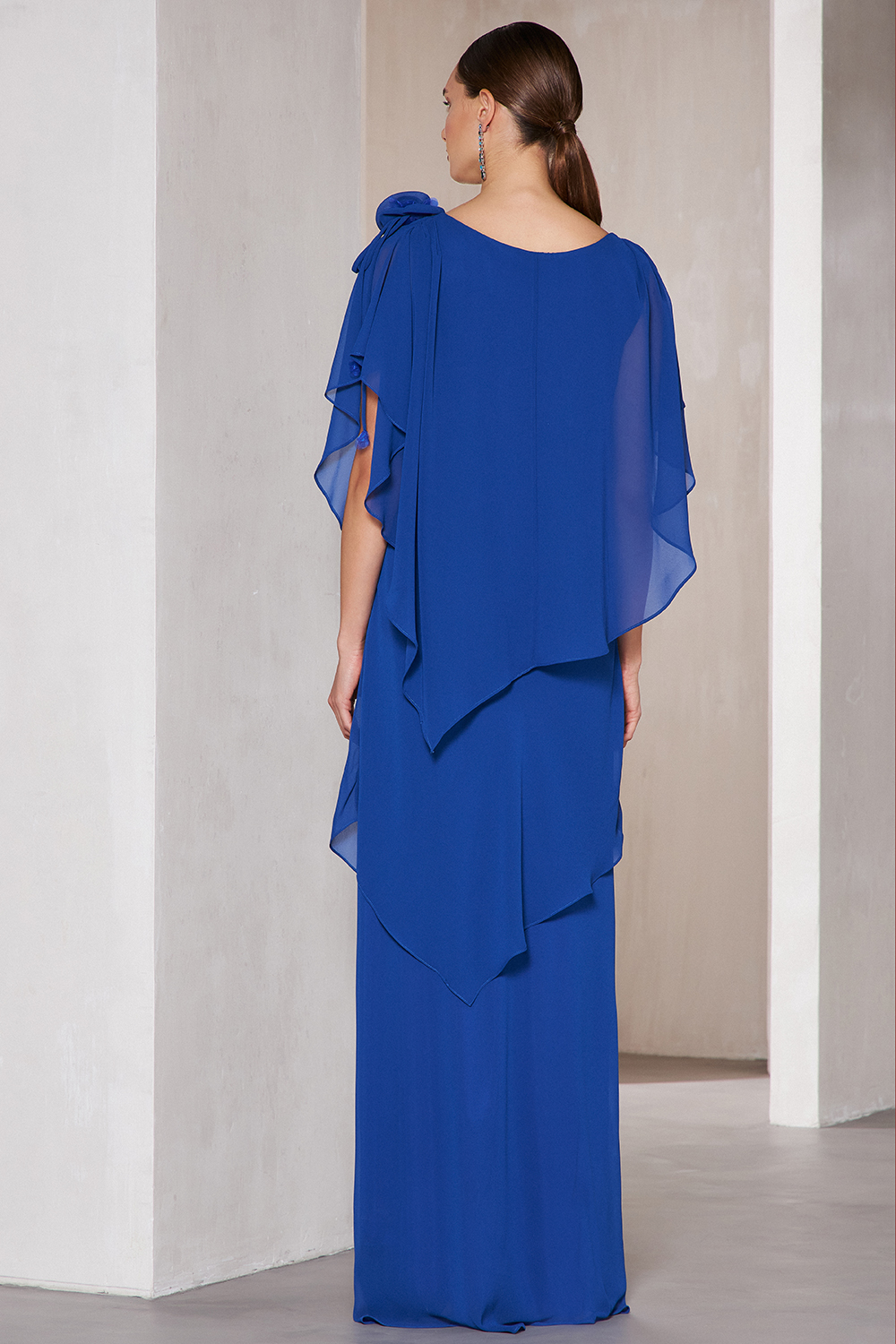 Long evening dress with chiffon for the mother of the bride