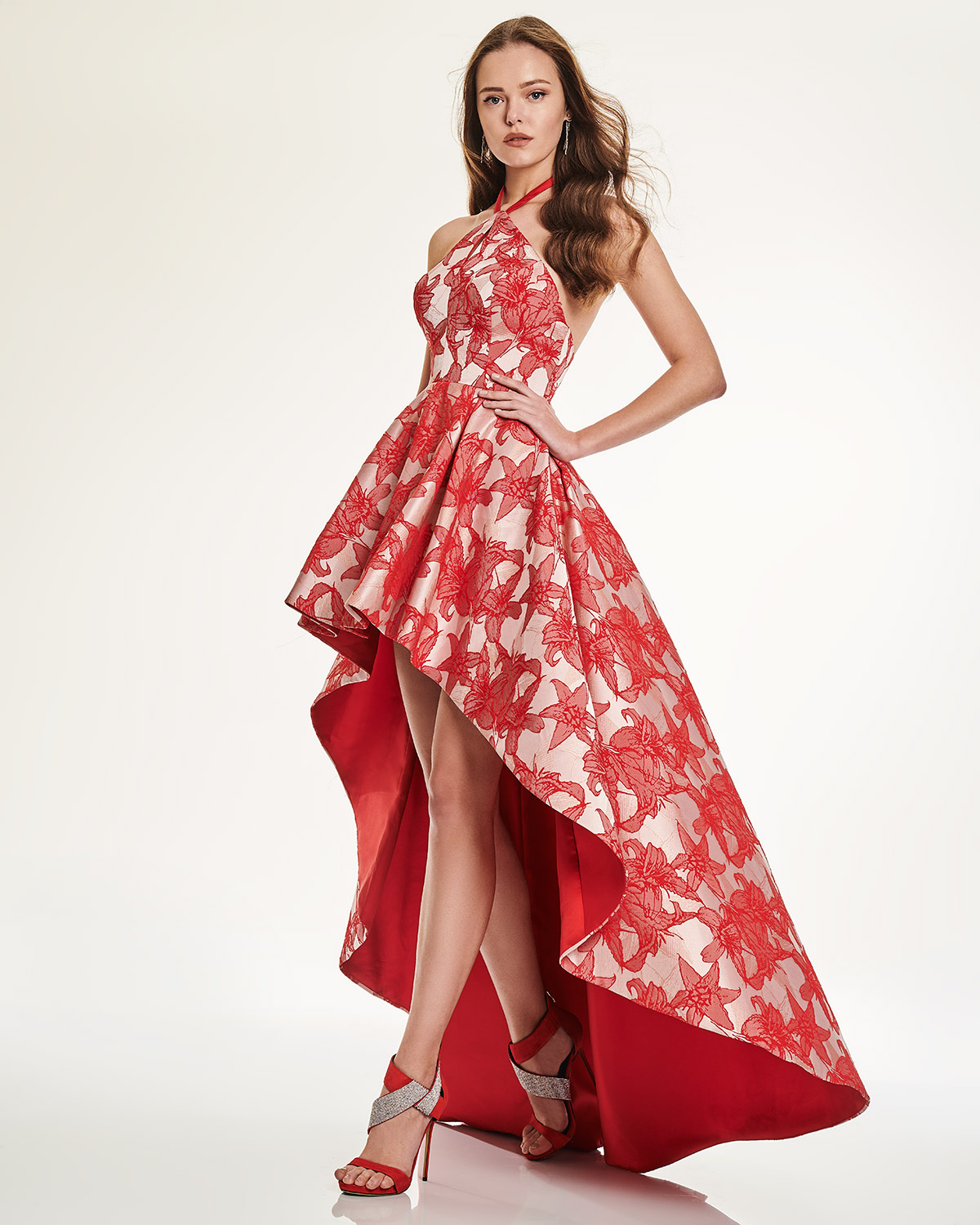 Cocktail Dresses / Long brokar asymmetrical dress 