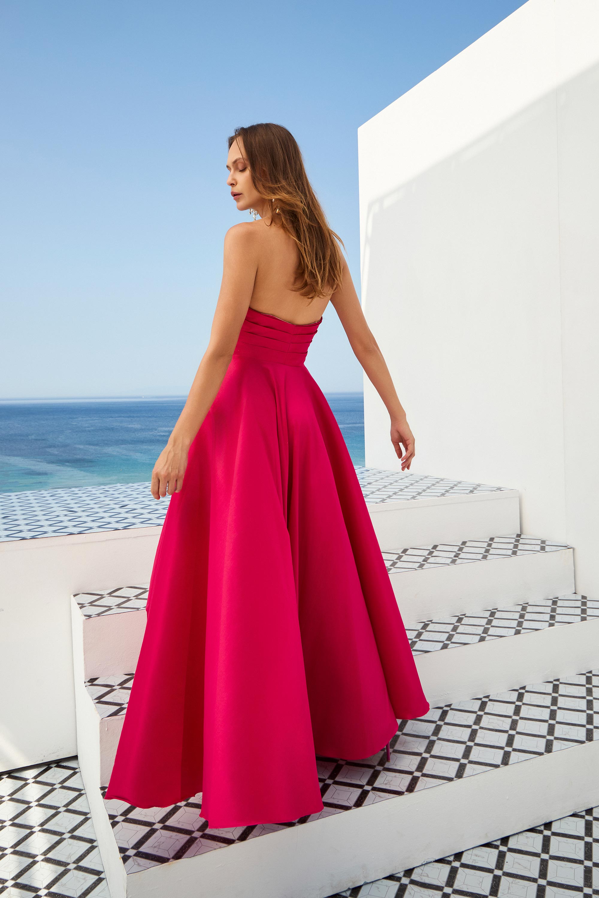 Κοκτέιλ Φορέματα / Στράπλες νεανικό κοκτέιλ φόρεμα με ιδιαίτερο μπούστο, φαρδιά φούστα, ιδανικο για αποφοιτηση